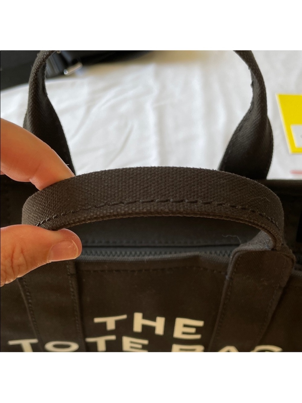 Marc Jacobs Black Canvas 'The Tote Bag' Mini Tote JLN! - Picture 6 of 10